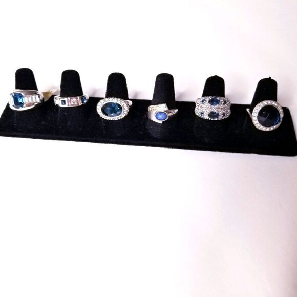 Vintage Silver And Sapphire Ring lot - Picture 1 of 8